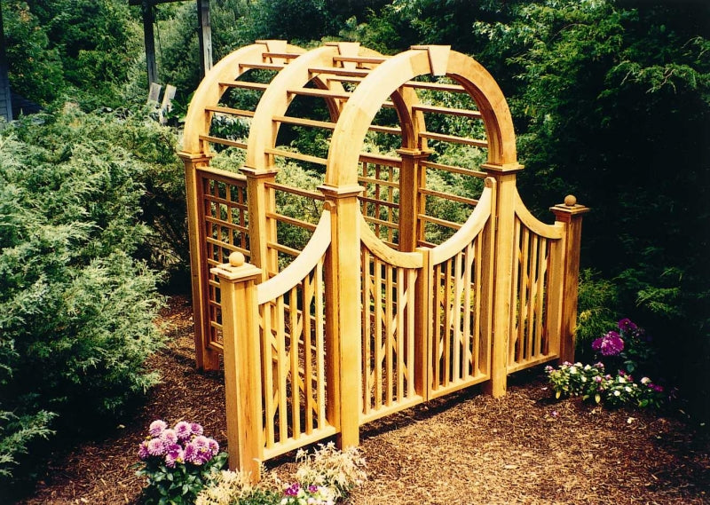 wooden trellis with gate Wooden Arbor Gate custom made by New England Woodworks