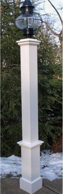 All Azek 72" Lantern Post Sleeve with Fluted Base