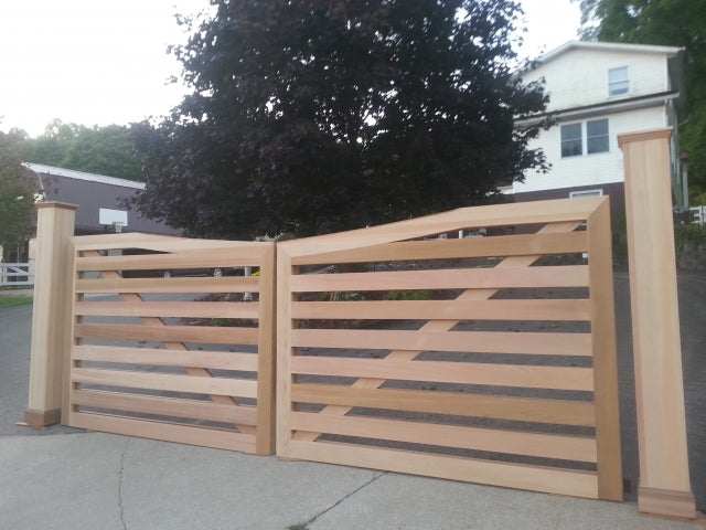 Custom Horizontal Board Cedar Driveway Gate
