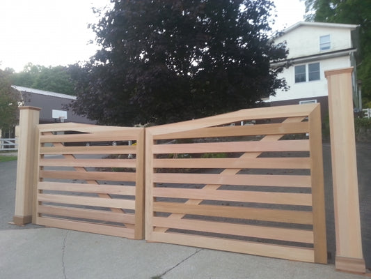 Custom Horizontal Board Cedar Driveway Gate