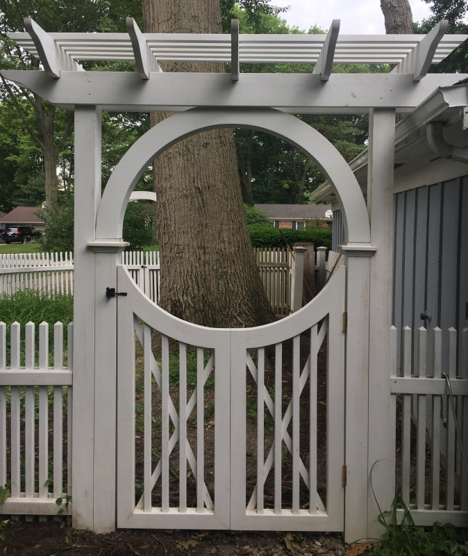 New England Pergola Arbor (5x5 frame) with Martha's Vineyard Design Gate