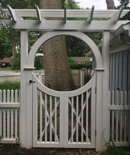 New England Pergola Arbor (5x5 frame) with Martha's Vineyard Design Gate