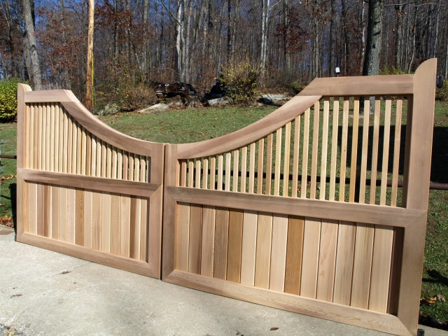 Wooden Driveway Gate custom made out of Western Red Cedar | New England ...