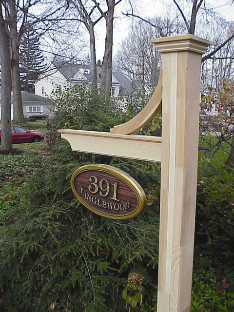 Finial LP with Estate Sign Post Brace Kit and 30" Raised Panel Base