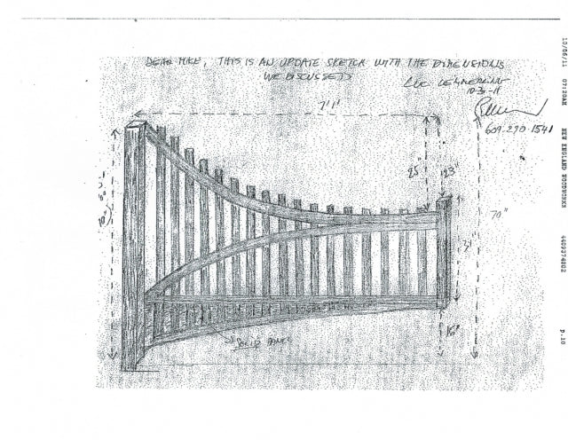 Wooden Cedar Driveway Gate designed for hilltop entrance