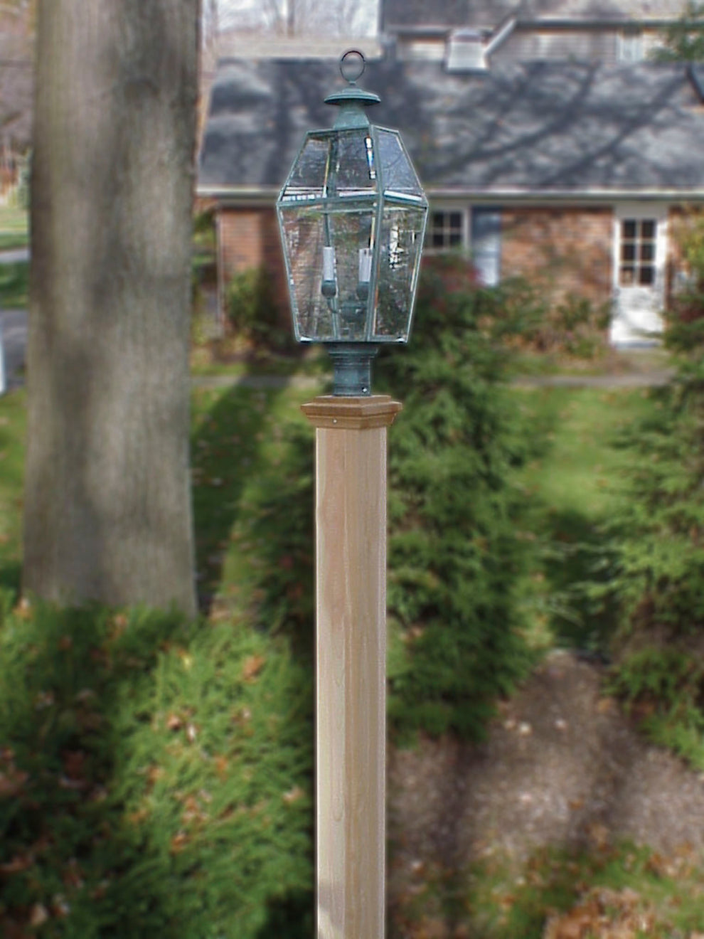 Wooden Lantern Posts custom made by New England Woodworks
